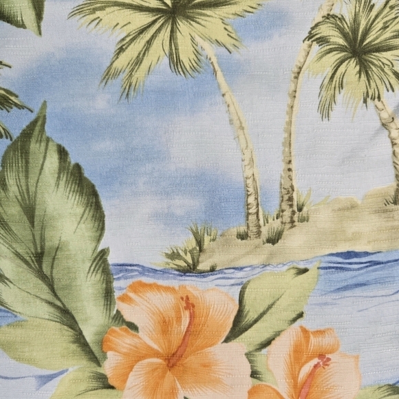 Tommy Bahama 100% Silk Tropical Floral Palm Cropped Pants Beachy Hawaii - Picture 6 of 9